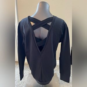 North Face criss-cross mesh pullover sweatshirt